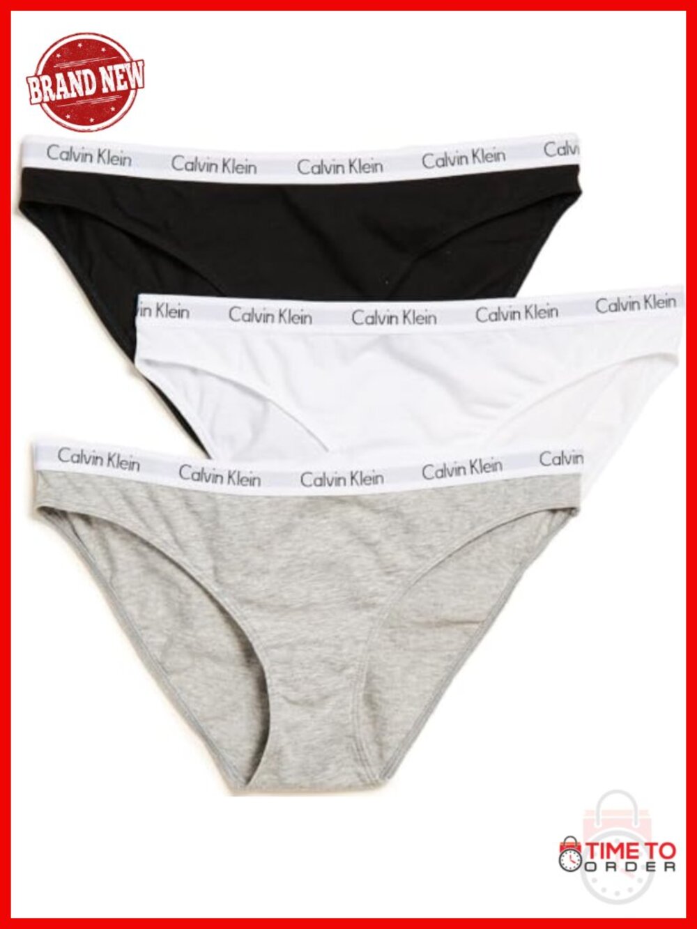 Calvin Klein Women's Cotton Stretch Bikini Panties 3-Pack Low Rise
